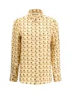 Valentino Garavani Petit Charles Print Shirt Shirt And Blouse White In Yellow