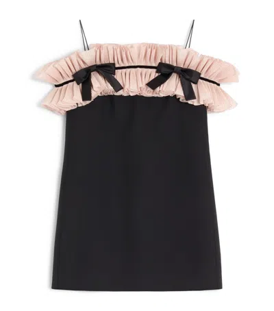 Valentino Silk Crepe Mini Dress In Black