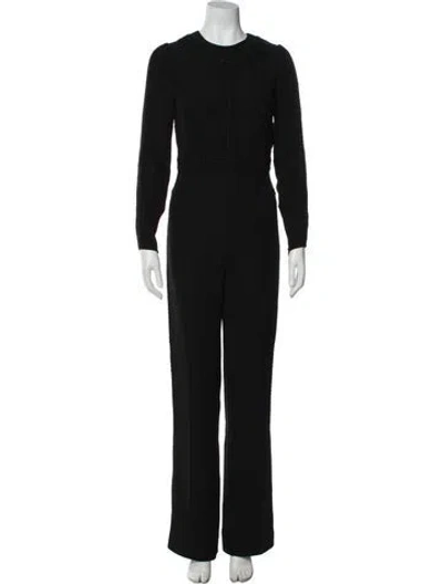 Pre-owned Valentino Silk Crew Neck Jumpsuit In Black