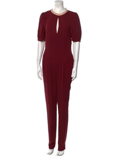 Pre-owned Valentino Silk Crew Neck Jumpsuit In Multi