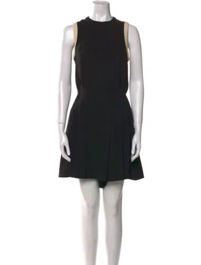 Pre-owned Valentino Silk Crew Neck Romper In Black
