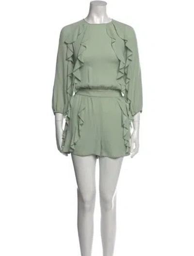 Pre-owned Valentino Silk Crew Neck Romper In Green