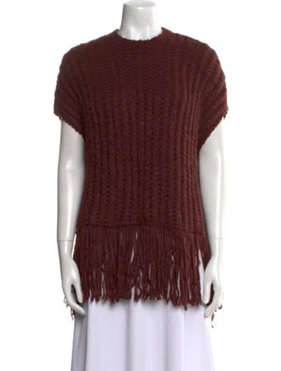 Pre-owned Valentino Silk Crew Neck Sweater In Brown