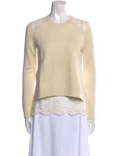 Pre-owned Valentino Silk Crew Neck Sweater In Neutral