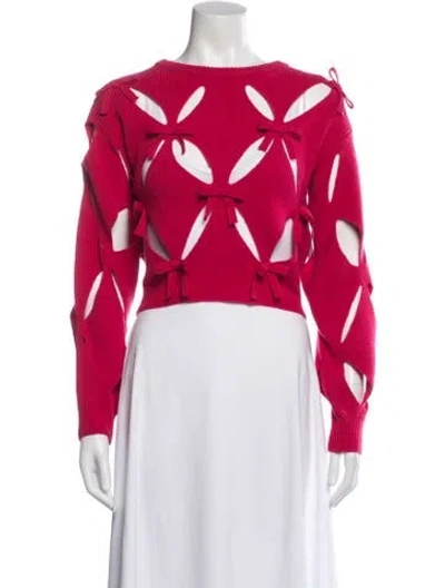 Pre-owned Valentino Silk Crew Neck Sweater W/ Tags In Pink