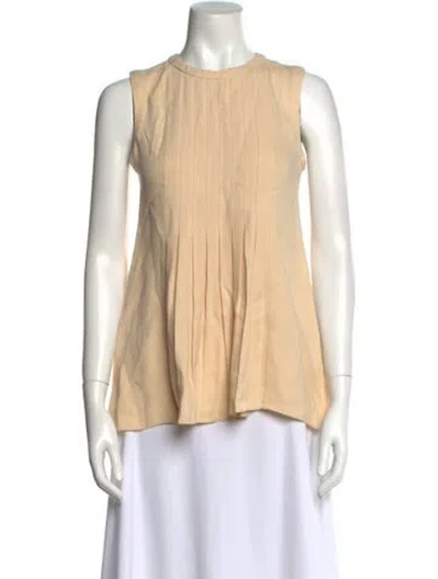 Pre-owned Valentino Silk Crew Neck Top In Neutral