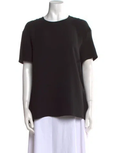 Pre-owned Valentino Silk Crew Neck T-shirt In Black