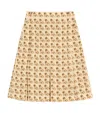Valentino Crepe De Chine Skirt With Petit Charles Print In Neutral