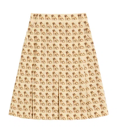 VALENTINO SILK DOG-PRINT MIDI SKIRT