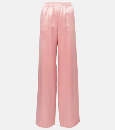 Valentino Silk Duchess Satin Wide-leg Pants In Pink