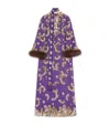 Valentino Silk Embellished Dress In Purple