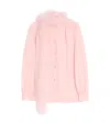 Valentino Silk Feather-boa Blouse In Pink