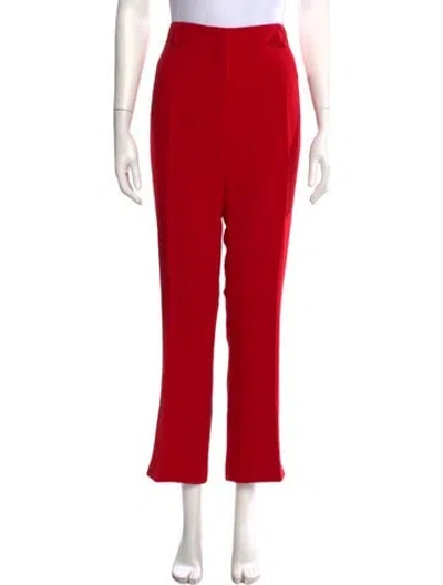 Pre-owned Valentino Silk Flared Pants In Red
