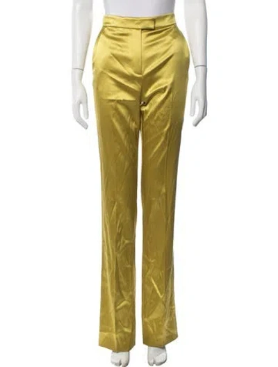Pre-owned Valentino Silk Flared Pants W/ Tags In Green