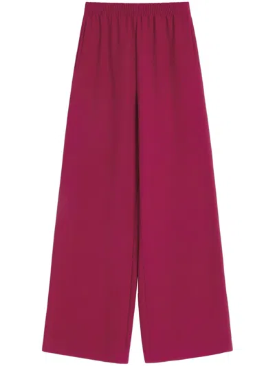 Valentino Silk Wide-leg Trousers In Pink