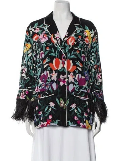 Pre-owned Valentino Silk Floral Print Blouse In Multi