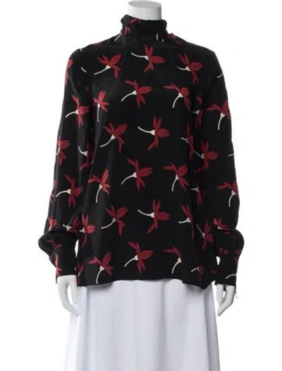 Pre-owned Valentino Silk Floral Print Blouse W/ Tags In Multi