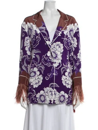 Pre-owned Valentino Silk Floral Print Jacket W/ Tags In Multicolor