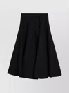 Valentino Crepe Couture Wool-blend Midi Skirt In Black