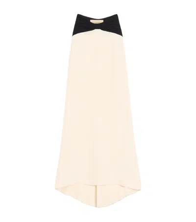 Valentino Silk Gathered-waist Maxi Skirt In Ivory