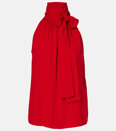 Valentino Silk Georgette Blouse In Red