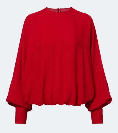 Valentino Silk Georgette Blouse In Red