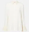 Valentino Ruffled Georgette Shirt In White