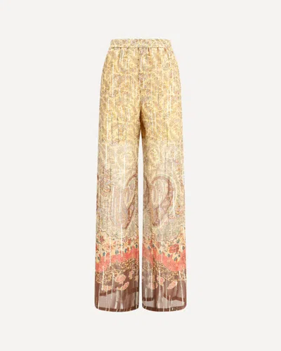 Valentino Silk Georgette Pants Express Fluid In Multi