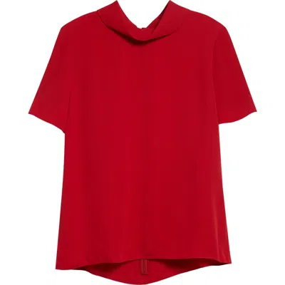 Valentino Silk Georgette Top In Red