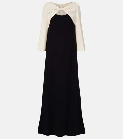 Valentino Bow-detailed Cutout Silk-cady Gown In Black