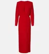 Valentino Donna Long Sleeve Blouson Silk Cady Couture Dress In Red