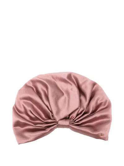 Pre-owned Valentino Silk Head Scarf In Pink