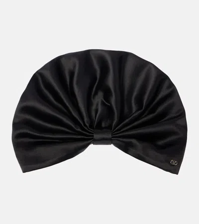 Valentino Garavani Silk Head Wrap In Black