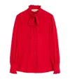 Valentino Crepe De Chine Shirt With Cour De Coeur Print
