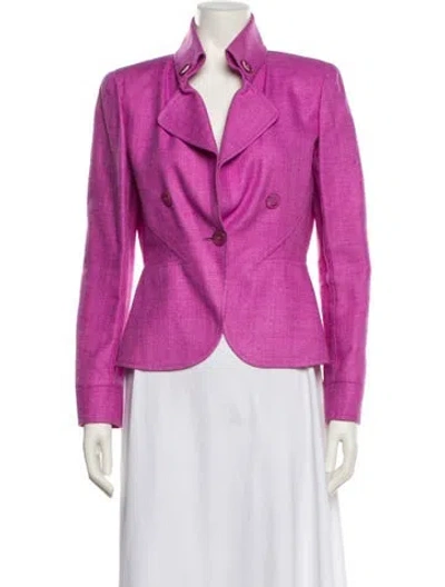Pre-owned Valentino Silk Jacket In Purple
