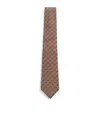 Valentino Garavani Valentie Micro-check Silk Tie In Beige