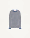 Valentino Silk Jumper Woman Blue/ivory Xs