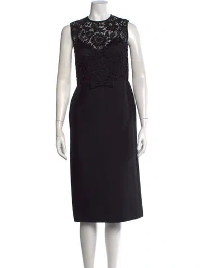 Pre-owned Valentino Silk Knee-length Dress In Black