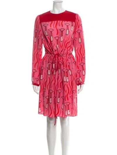 Pre-owned Valentino Silk Knee-length Dress In Pink