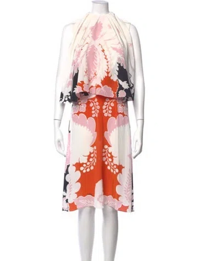 Pre-owned Valentino Silk Knee-length Dress In White