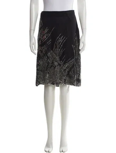 Pre-owned Valentino Silk Knee-length Skirt In Black