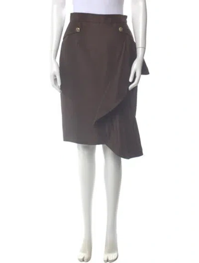 Pre-owned Valentino Silk Knee-length Skirt In Gray