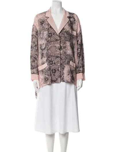 Pre-owned Valentino Silk Lace Pattern Jacket In Pink