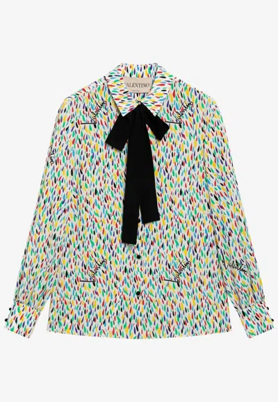 Valentino Multicolored Silk Blouse With Lavallière