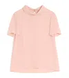 Valentino Silk Layered Collar T-shirt In Pink