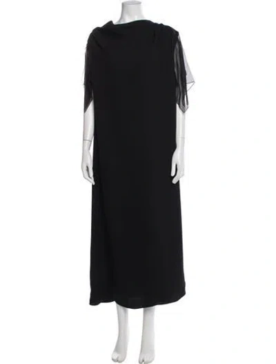 Pre-owned Valentino Silk Long Dress In Black/neutrals