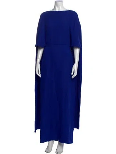 Pre-owned Valentino Silk Long Dress In Blue