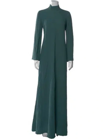 Pre-owned Valentino Silk Long Dress In Green