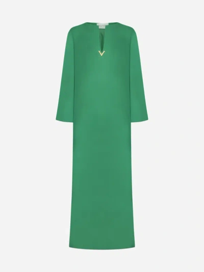 Valentino Silk Long Dress In Green