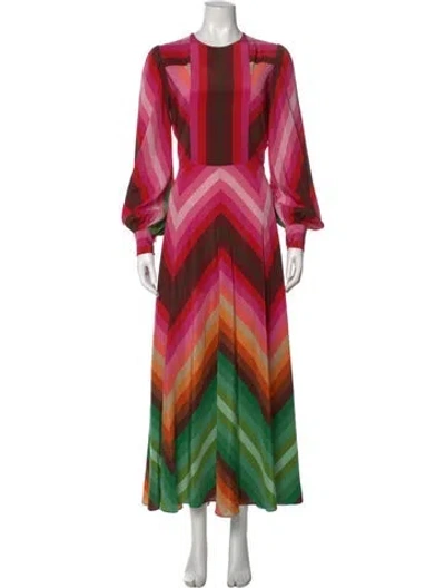 Pre-owned Valentino Silk Long Dress In Pink